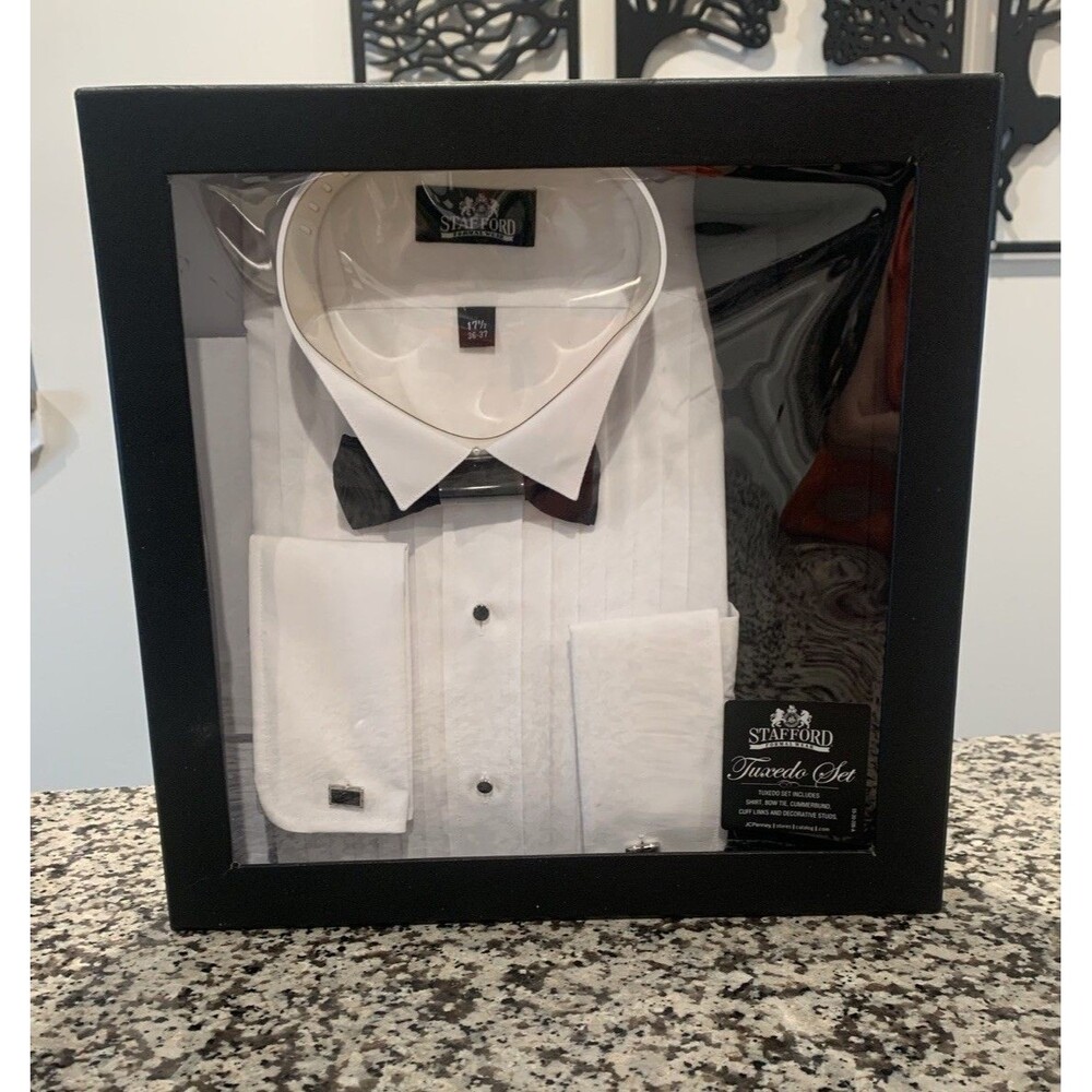 New in Box, Stafford Formal Wear Tuxedo Set, 17 1/2,  36-37
